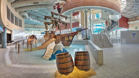 AquaZone at the National Aquatic Centre interior pirate ship shallow play area