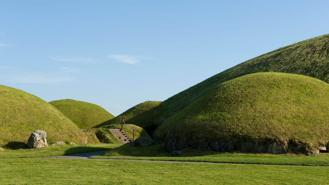 Ancient green hills at Knowth, Meath