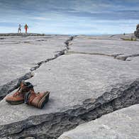 Heart of Burren Walks with limestone pavement and hiking shoes