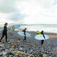 Surfers on Strandhill Beach in Sligo