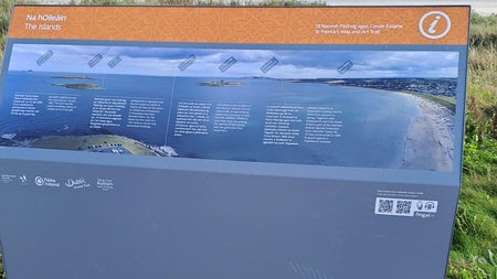 An information panel along the St Patrick’s Way and Art Trail Skerries
