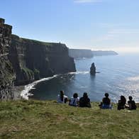 People enjoying views of the Cliffs of Moher with Ireland Whiskey Tours