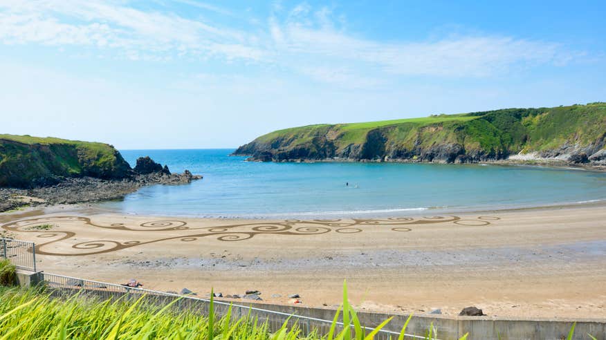 Sand art at Kilmurrin Beach in County Waterford