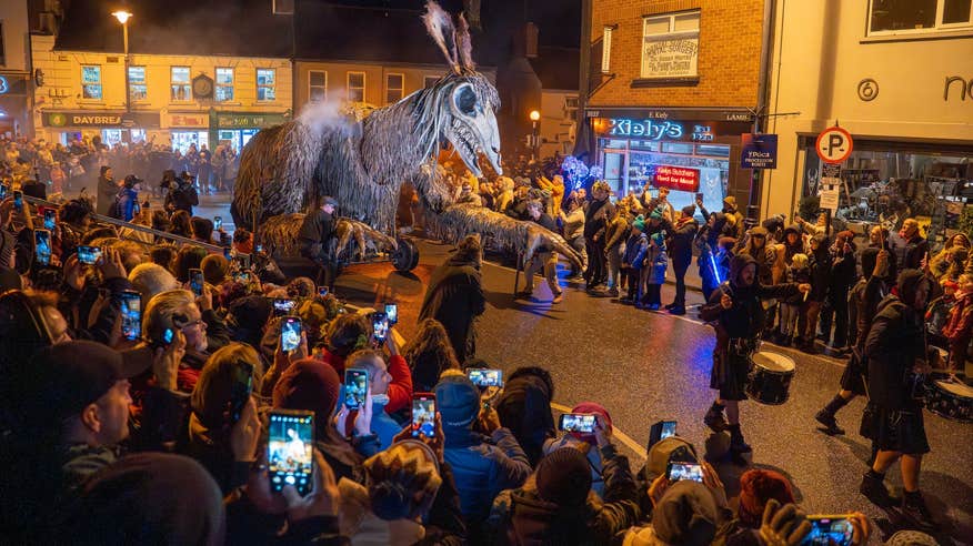 A float during the Púca Procession at the 2025 Púca Festival