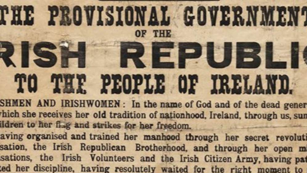 Image of the Irish Proclamation, Collins Barracks