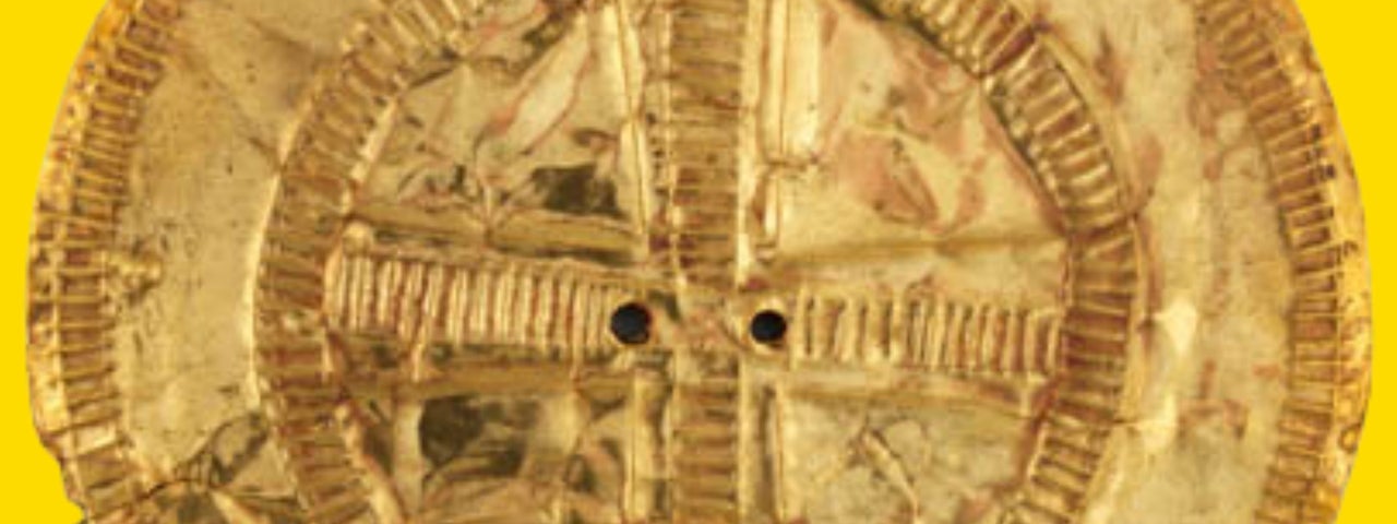 Close up view of a Gold Sun Disc, c. 2000 BC