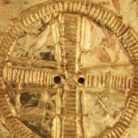 Close up view of a Gold Sun Disc, c. 2000 BC