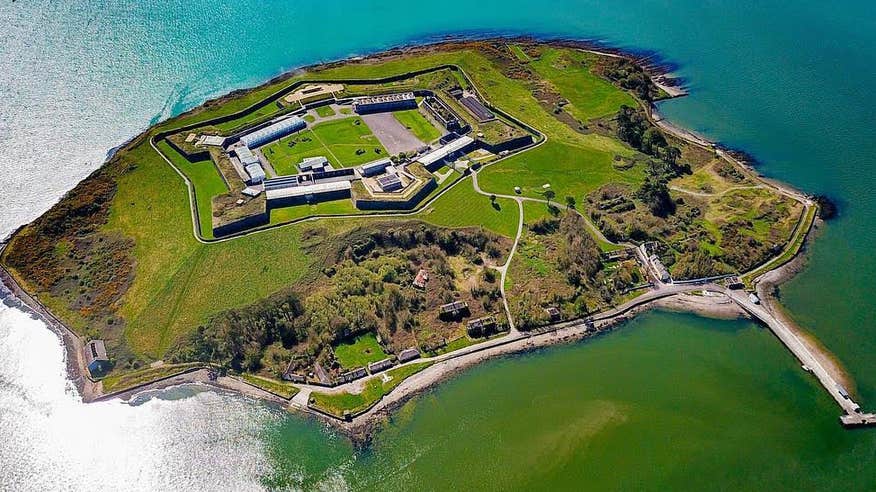 Aerial view of Spike Island in Cobh, County Cork.