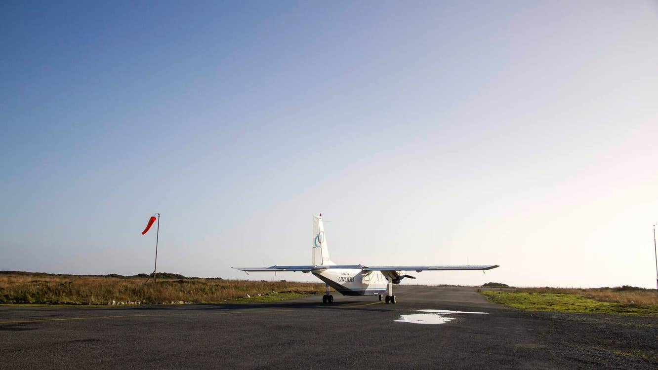Plane on the runway at Connemara Regional Airport.