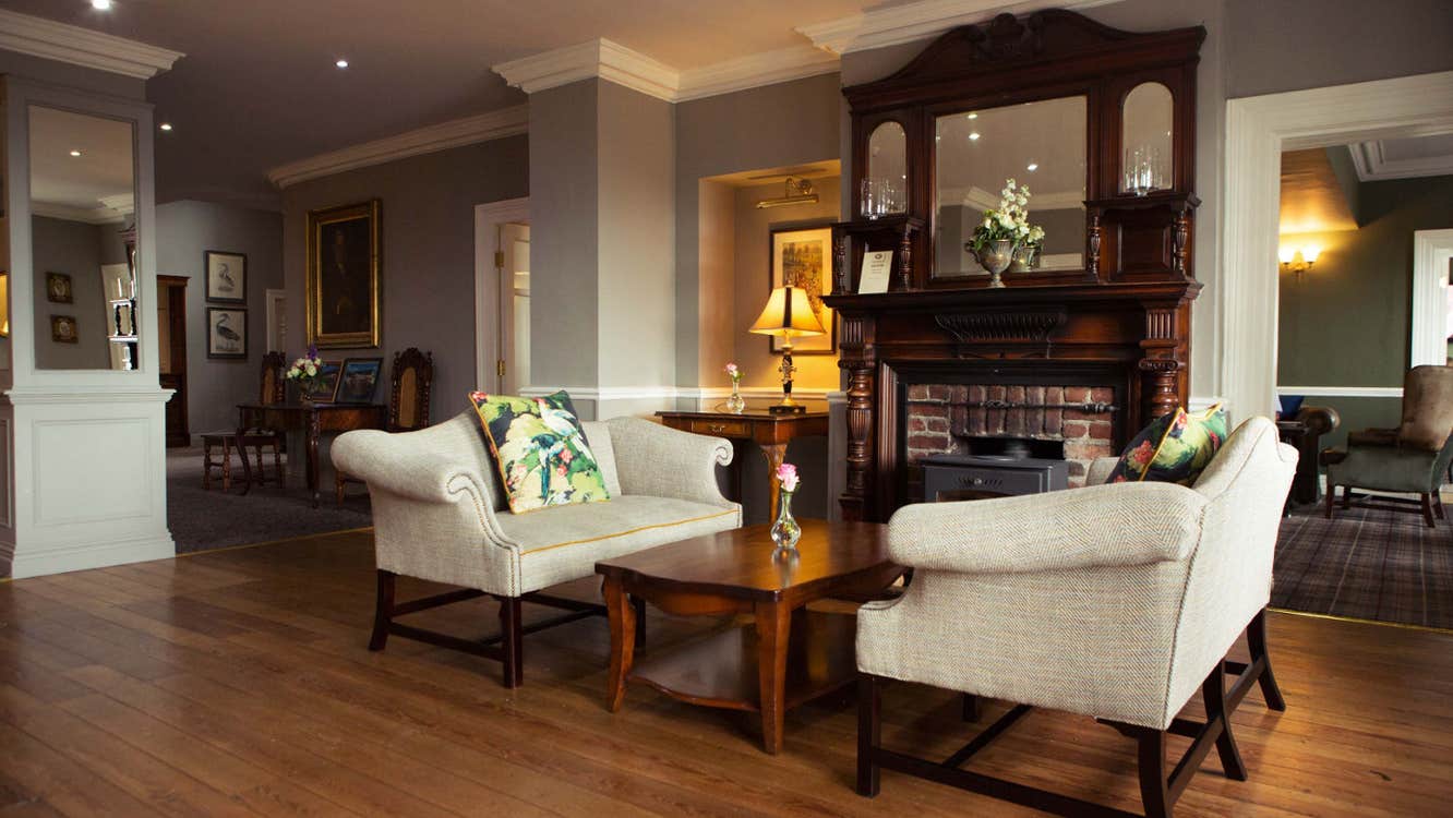 Fireplace area