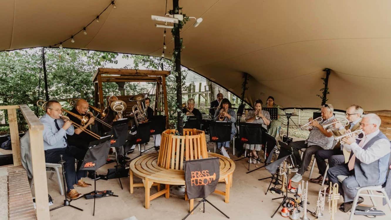 Brass Fusion rehearsing for performance