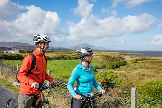 Cyclists on the Great Western Greenway in Co Mayo