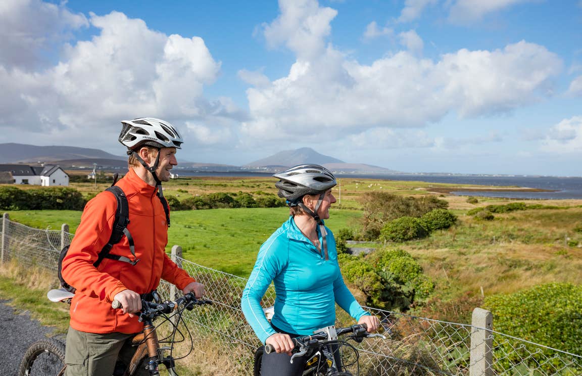 Cyclists on the Great Western Greenway in Co Mayo