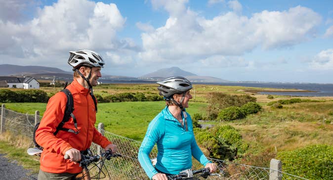 Cyclists on the Great Western Greenway in Co Mayo