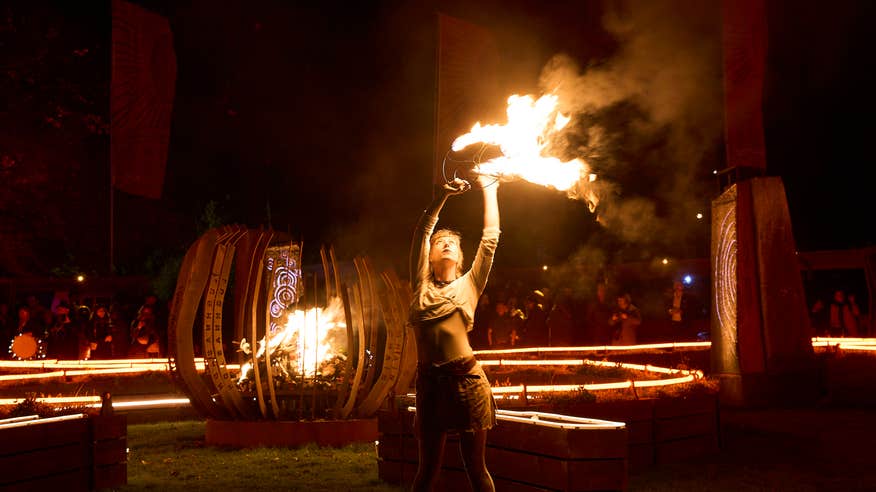 Fire performers at the 2024 Púca Festival in Co Meath