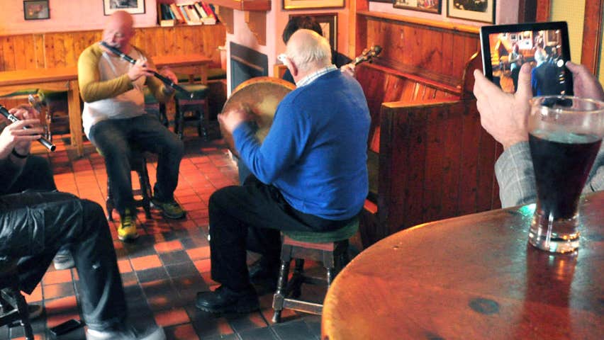 Music session at The Roadside Tavern & Burren Brewery Lisdoonvarna County Clare
