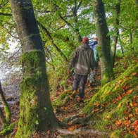 A walker on the loop around Lough Meelagh