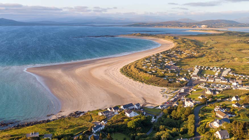 Aerial view of Narin Beach in Portnoo, County Donegal