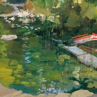 John Lavery, 'Japanese Gardens' (detail) c.1922 Private collection.