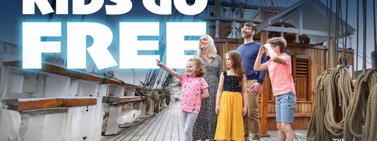Family having fun on ship deck