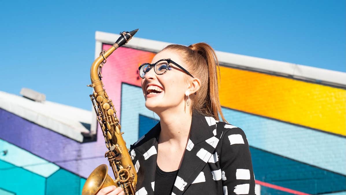 British saxophonist Jess Gillam,