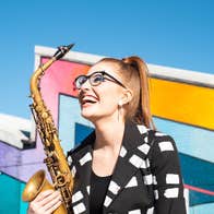 British saxophonist Jess Gillam,