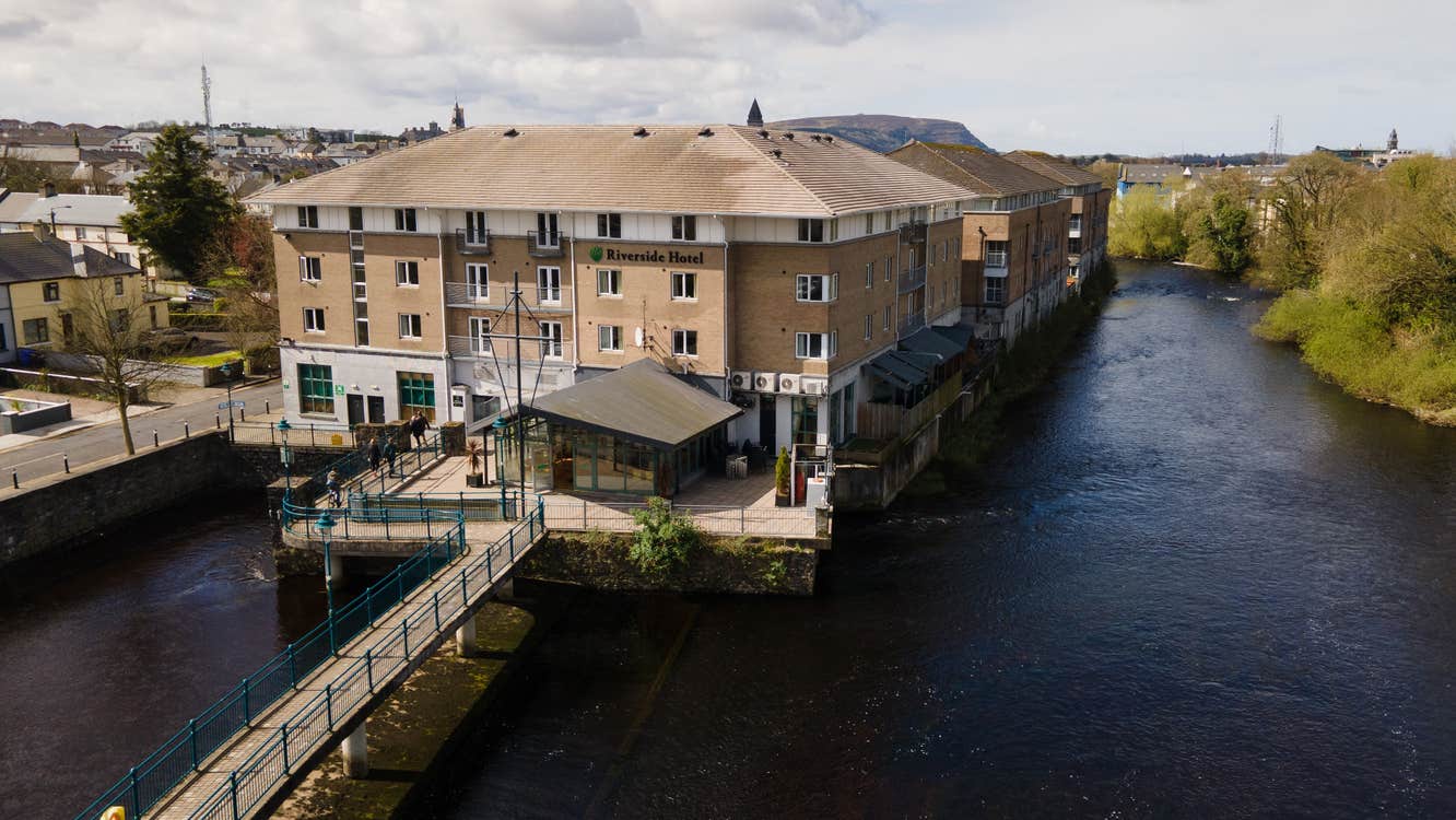 Drone view of the hotel.