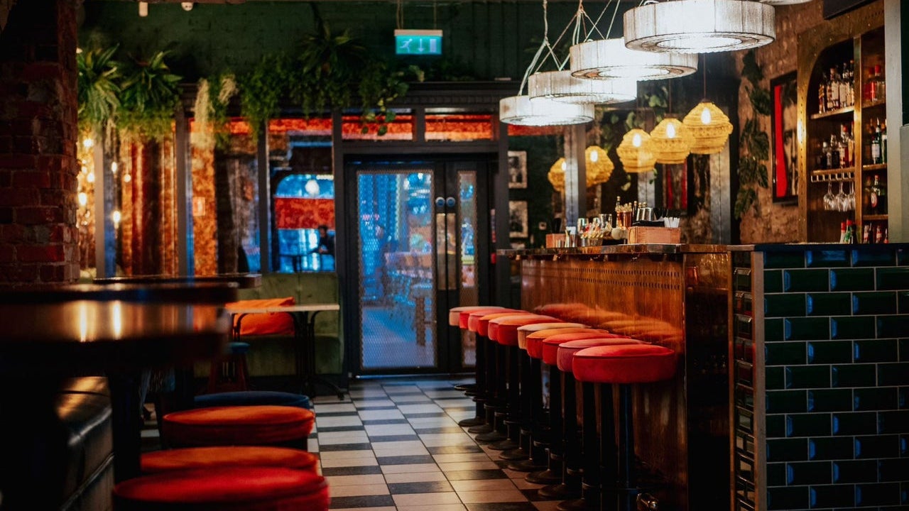 Interior bar and seating at The Chelsea Drugstore