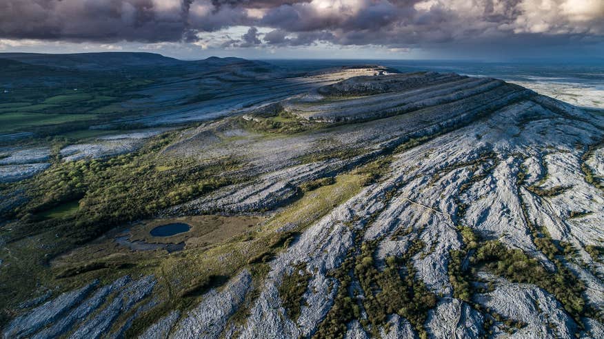 Aerial view of the Burren in Clare