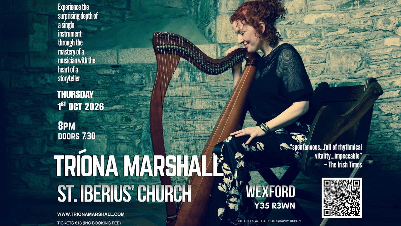 Poster of Tríona Marshall's concert event in St. Iberius' Church Wexford