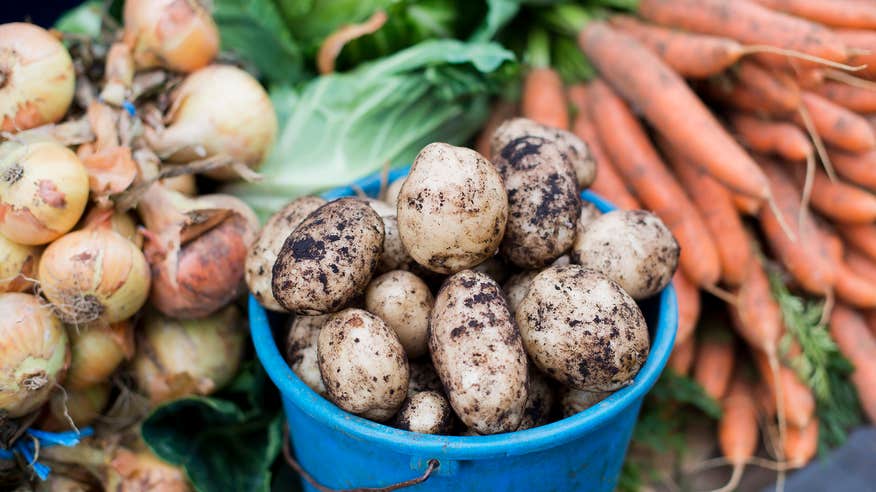 Fresh vegetables from a food market.