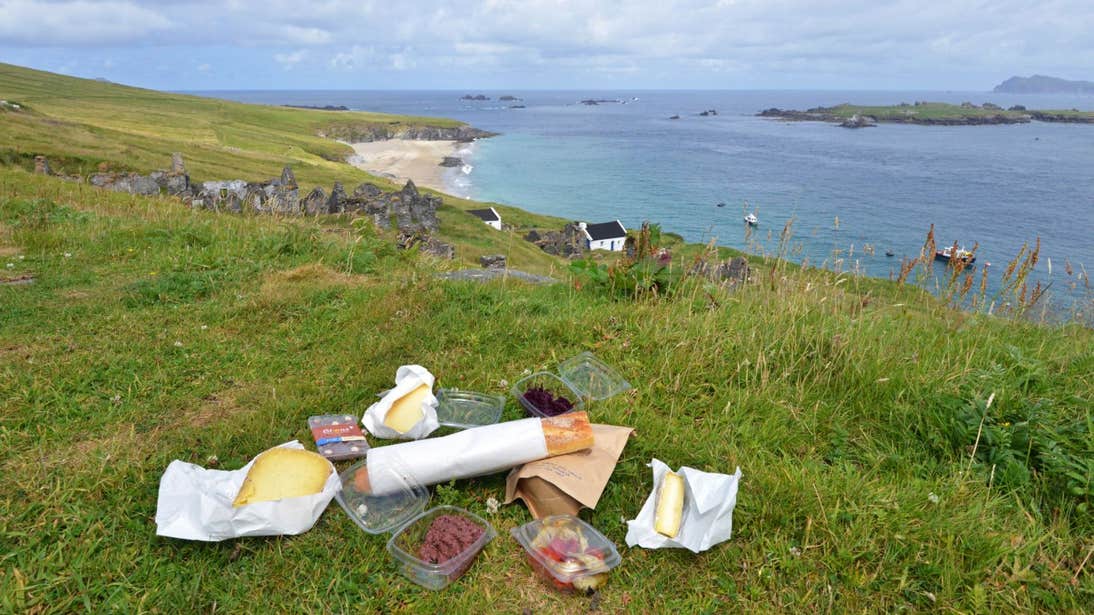 A picnic beside the sea on the Blasket Islands, Kerry