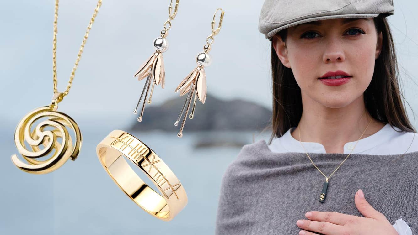 A lady modelling the jewellery