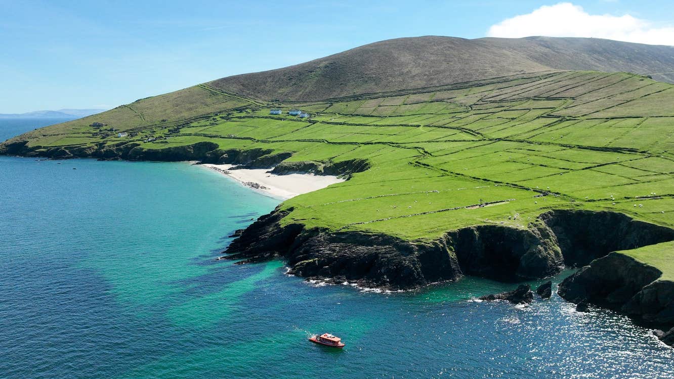 An aerial view of The Great Blasket Island