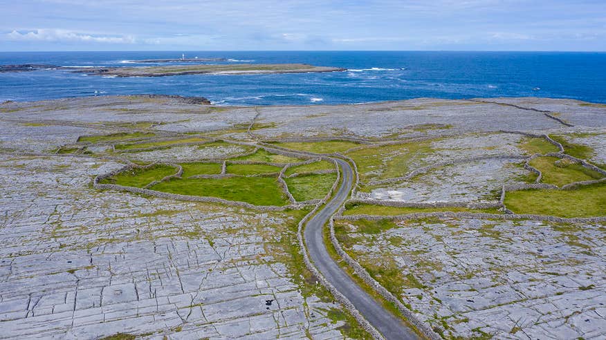 A country road through Inishmore, Aran Islands, Galway