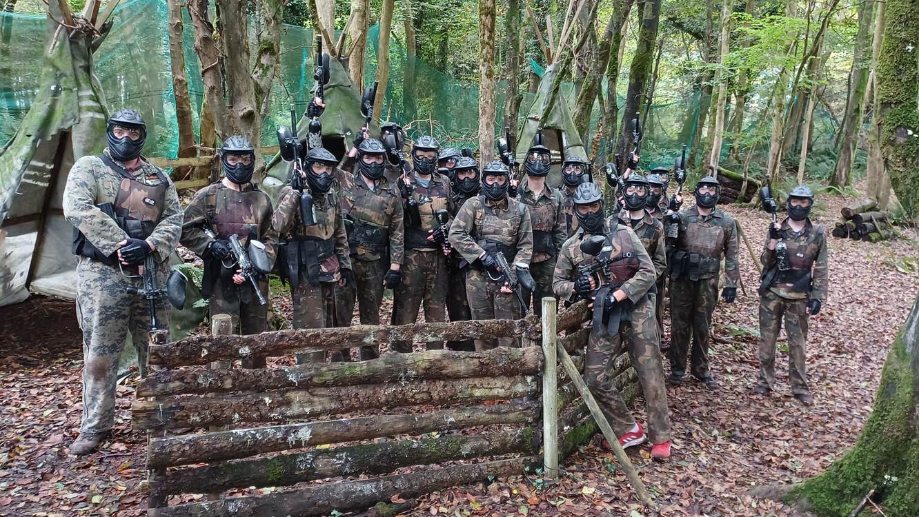 A group team building event at Clare Paintball - Deerpark Outdoor Centre