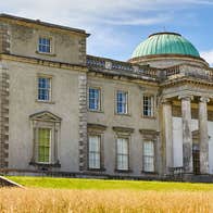 View of the front of the house and lawn at Emo Court