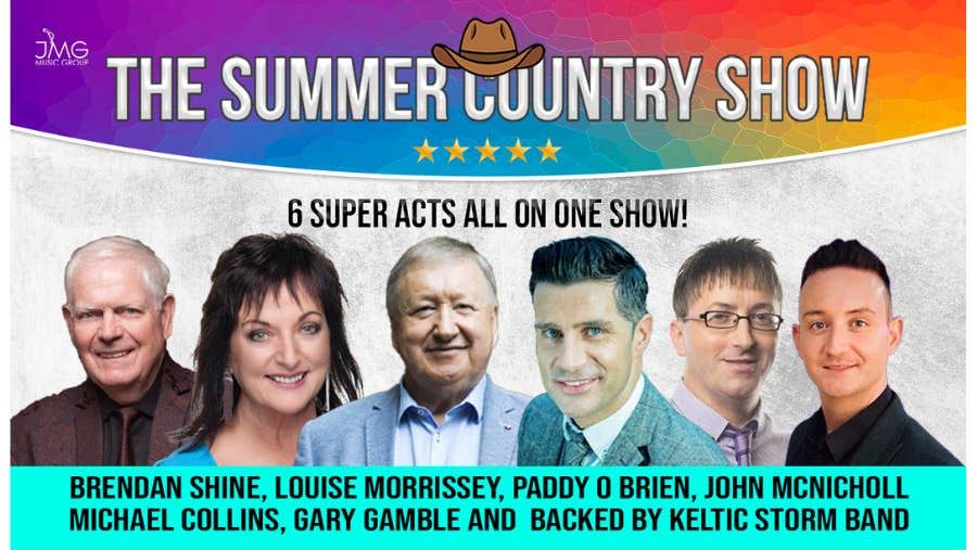 The Summer Country Show at Visual Carlow - poster with headshots in a row of 6 various artists.