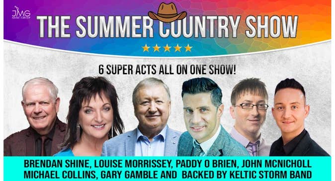The Summer Country Show at Visual Carlow - poster with headshots in a row of 6 various artists.