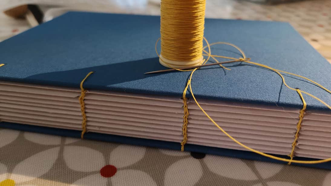 A stitch bound book at Angelina Artventures, Kildare
