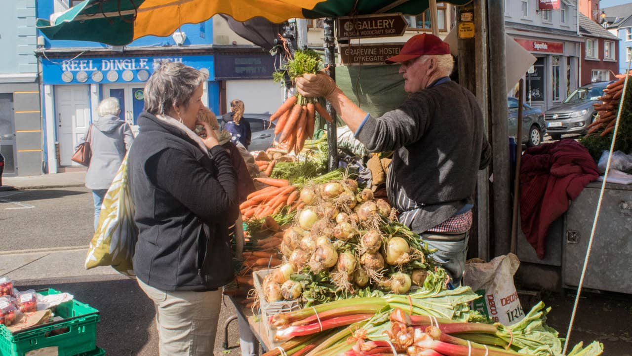 Fresh vegetables been sold at Dingle Farmers Market