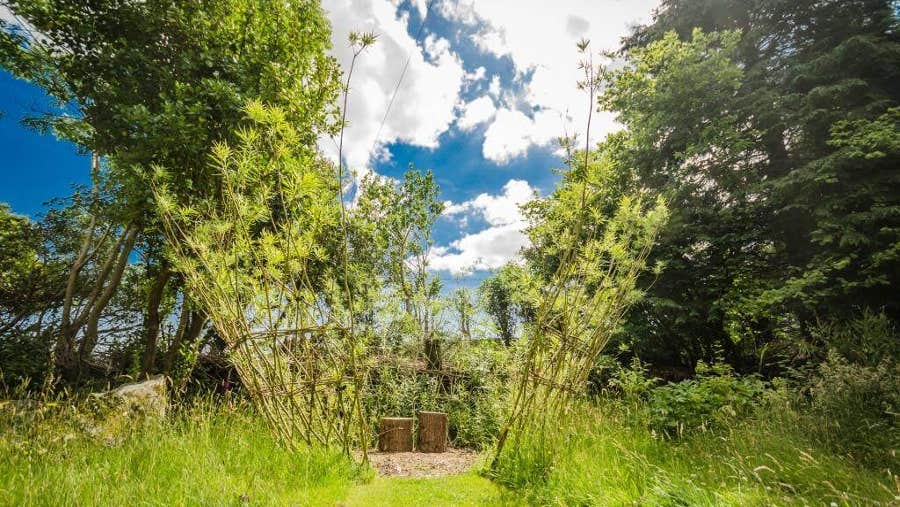 Space in the meadow with seating area