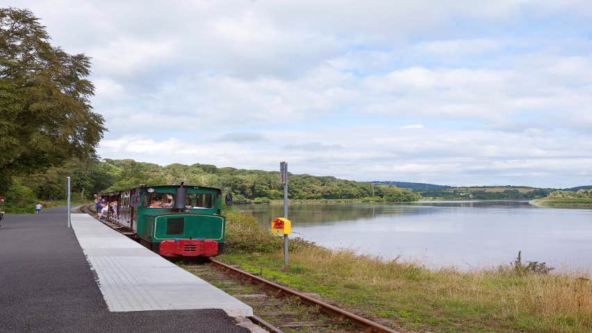 Train approaching Mount Congreve platform on the Waterford Suir Valley Railway