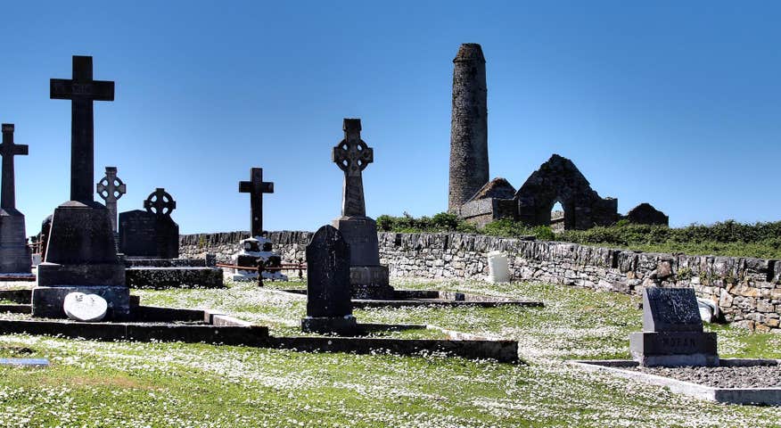A grave yard on Scattery Island in County Clare