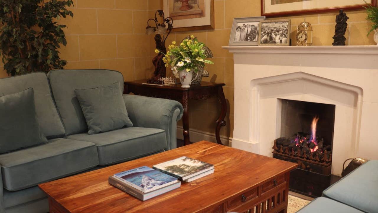 Fireplace area