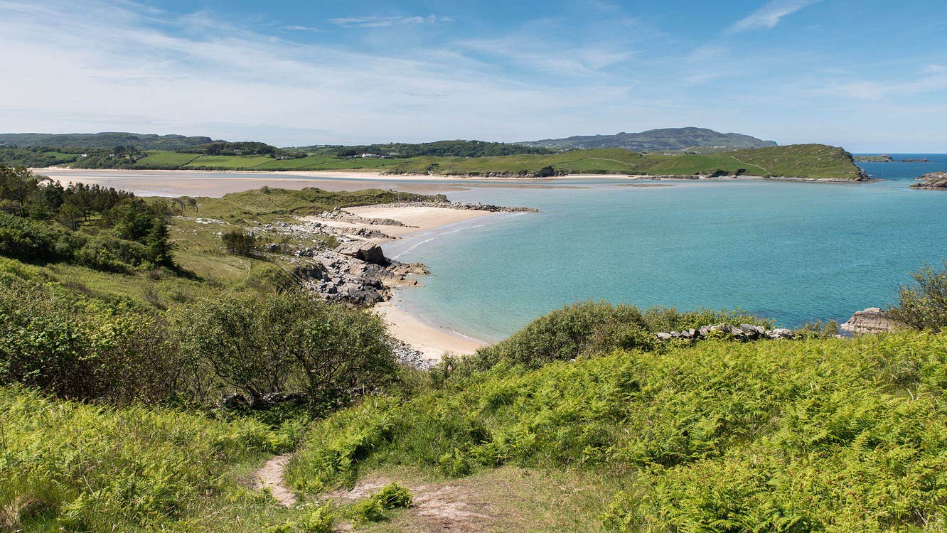 View of the sandy beach in Ards Forest Park, County Donegal