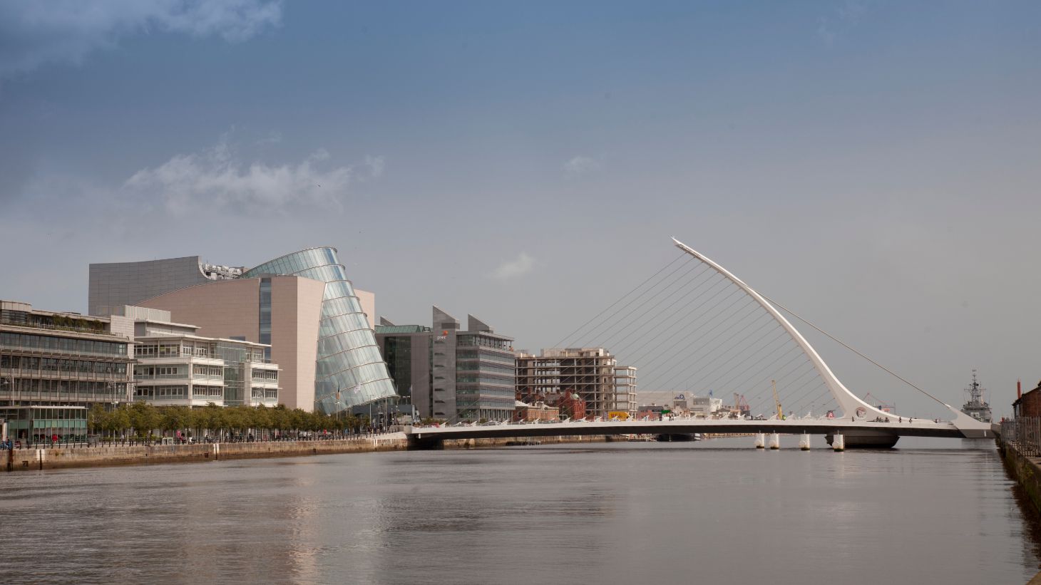 The Samuel Beckett Bridge is one of the more modern bridges spanning the River Liffey.