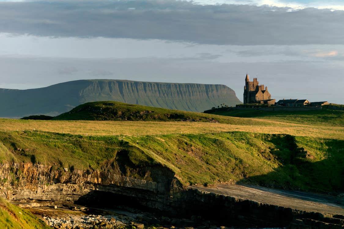 Mullaghmore Head and Classiebawn Castle with Benbulben on the back,  County Sligo