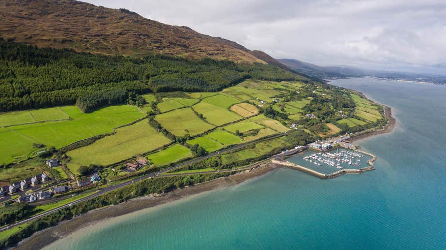 Aerial view of Carlingford Lough and Greenway