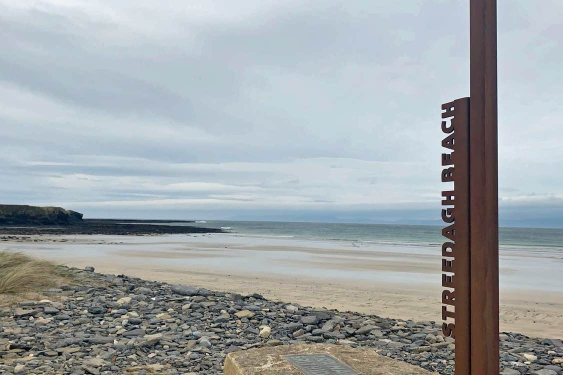 Wild Atlantic Way sign at Streedagh Beach Discovery Point